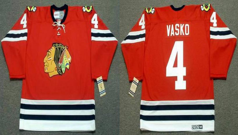 2019 Men Chicago Blackhawks #4 Vasko red CCM NHL jerseys->chicago blackhawks->NHL Jersey